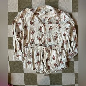 Aerie Grinch Cindy Lou flannel pajamas size medium Christmas holiday